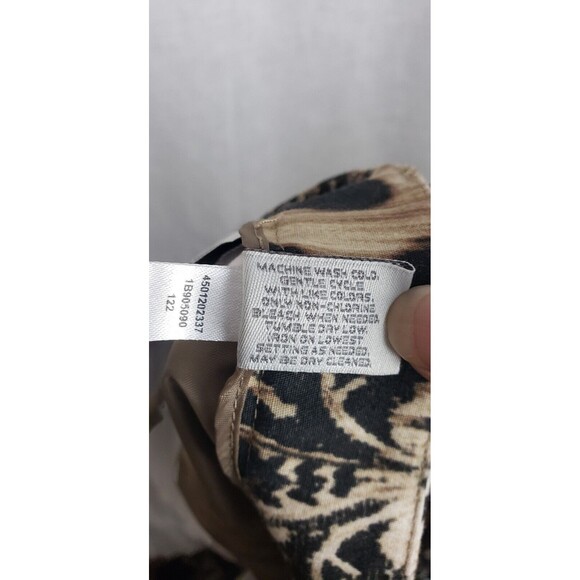 So Slimming by Chico's Animal Geo Print Crop Capri Pants Large 3 Mob Wife Safari - Picture 4 of 5